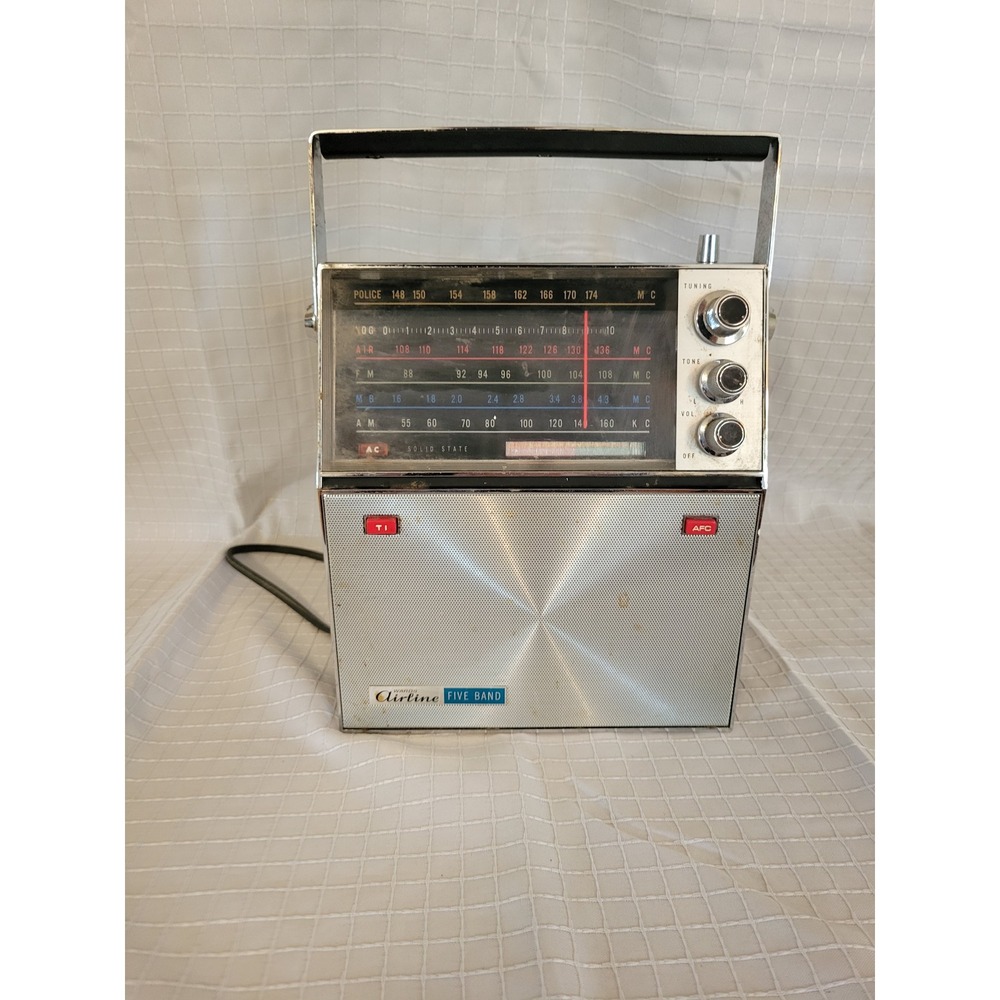 Vintage Wards‎ Airline Five Band Solid State Radio AM FM Police Air MB Portable